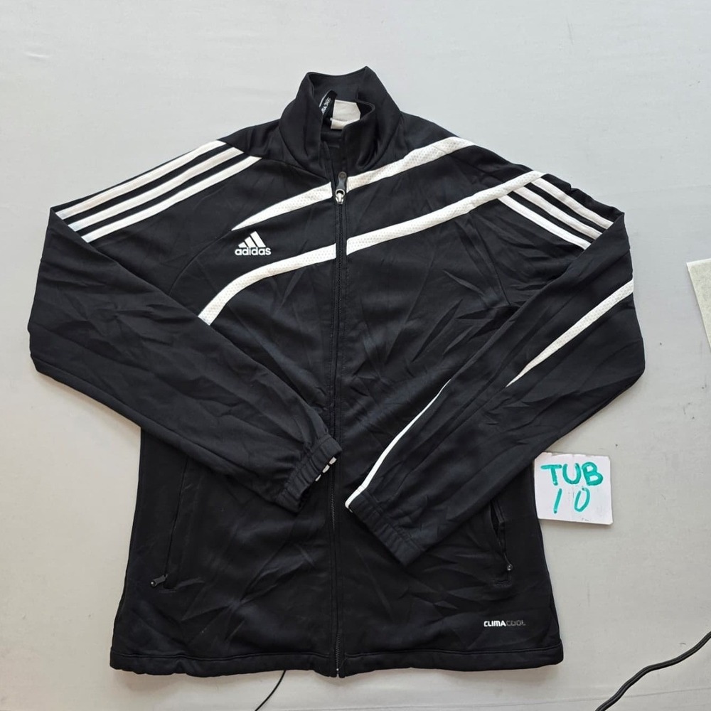 Adidas Climacool Track Jacket Mens Small Black White Full Zip Soccer Warm Up